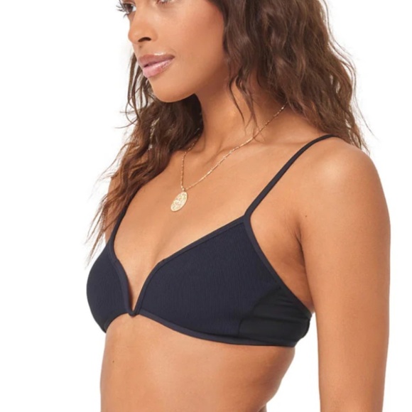 🌻NEW wTags L*Space Black Macey Bikini Top Size Small | $99 Retail - Picture 3 of 11